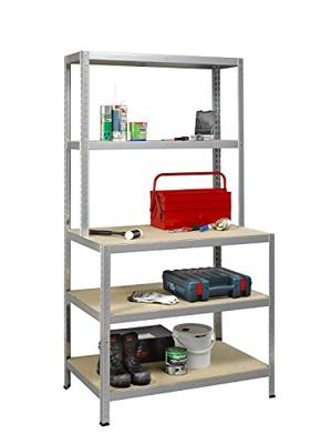 Avasco rek Strong Work, ft 186 x 100 x 60/30 cm, 5 legborden, gegalvaniseerd Avasco rek Strong Work, ft 186 x 100 x 60/30 cm, 5 legborden, gegalvaniseerd