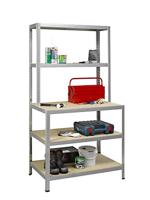 Avasco rek Strong Work, ft 186 x 100 x 60/30 cm, 5 legborden, gegalvaniseerd - thumbnail