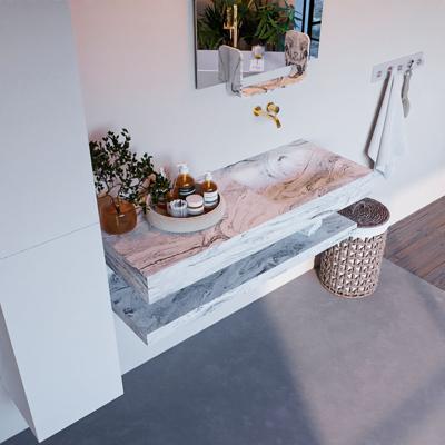 MONDIAZ ALAN-DLUX 120cm planchet Glace. Vrijhangende wastafel CLOUD rechts zonder kraangat, kleur Glace. MONDIAZ ALAN-DLUX 120cm planchet Glace. Vrijhangende wastafel CLOUD rechts zonder kraangat, kleur Glace.