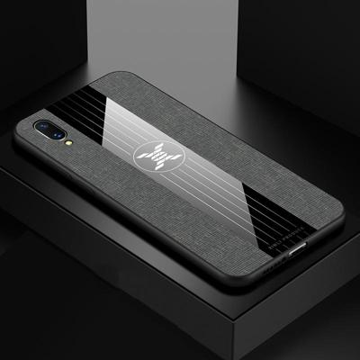 Voor vivo X21 UD XINLI stiksels doek textuur schokbestendig TPU beschermhoes (grijs)