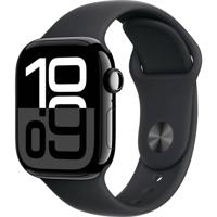 Apple Watch Series 10 (GPS + Cellular 42 mm) Smartwatch - Kast van gitzwart aluminium - Zwart sportbandje (S/M). Conditie bijhouden, Ecg-app, always on Retina-display, waterbestendig - thumbnail