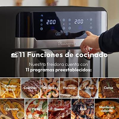 MasterPRO Airfryer 9 l 2400 W Anti-aanbaklaag, CoolTouch-behuizing, Timerfunctie, Oververhittingsbeveiliging, Met display Zwart/RVS
