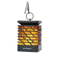 Solar Tuinlantaarn Amelia - Met sfeervol vlam effect - IP65 Waterdicht - Warm wit 3000K licht - Schemerschakelaar - Tafellamp - Hanglamp - Solar lantaarn - Zwart - thumbnail