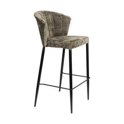 Dutchbone Barstoel 'Georgia' Chenille, kleur Groen (zithoogte 75cm)