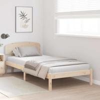 Bedframe met hoofdeinde Bruin 100 x 200 cm Massief grenenhout - thumbnail
