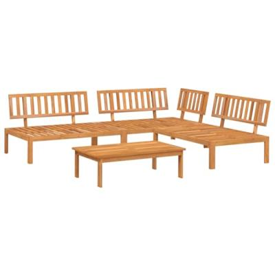 4-delige Loungeset pallet massief acaciahout