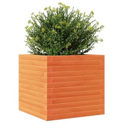 VidaXL Plantenbak 50x50x46 cm massief grenenhout wasbruin VidaXL Plantenbak 50x50x46 cm massief grenenhout wasbruin