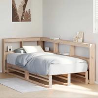 Bed met boekenkast zonder matras massief grenenhout 90x190 cm - thumbnail