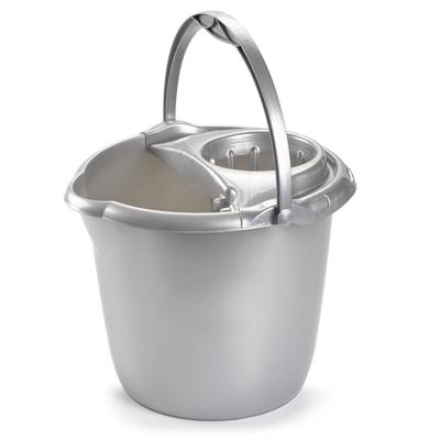 Zilver grijze dweilemmer/mopemmer 15 liter 38 x 34 cm - Emmers Zilver grijze dweilemmer/mopemmer 15 liter 38 x 34 cm - Emmers