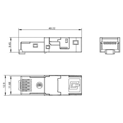 Metz Connect E-DAT Industry RJ45 1401400810-I Stekker, recht Aantal polen (sensoren) 8P8C Zilver 1 stuk(s)