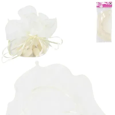 Geschenkverpakking tule ivoor 10 stuks | 24 stuks