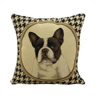 Gobelin 2-zijdig Kussen Pied de Poule Franse Bulldog (32 x 32 cm) - thumbnail