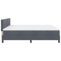 Boxspringbed met Matras Donkergrijs 200 x 200 cm Stof - thumbnail