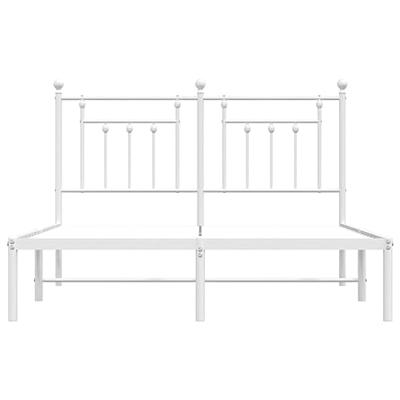 Bedframe met hoofdbord metaal wit 140x190 cm - thumbnail