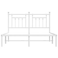 Bedframe met hoofdbord metaal wit 140x190 cm - thumbnail