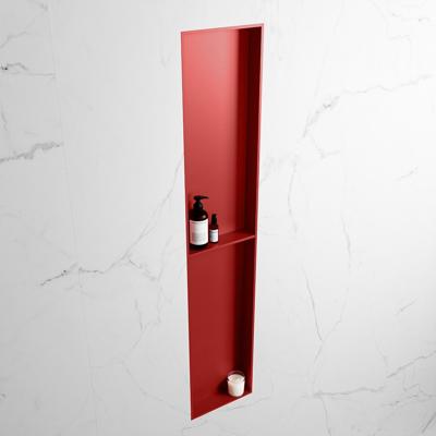 MONDIAZ EASY Nis 89,5x29,5cm in solid surface kleur Fire | Fire. 2 vakken geschikt voor in- of opbouw MONDIAZ EASY Nis 89,5x29,5cm in solid surface kleur Fire | Fire. 2 vakken geschikt voor in- of opbouw