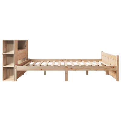 Bed met boekenkast zonder matras massief grenenhout 135x190 cm - thumbnail