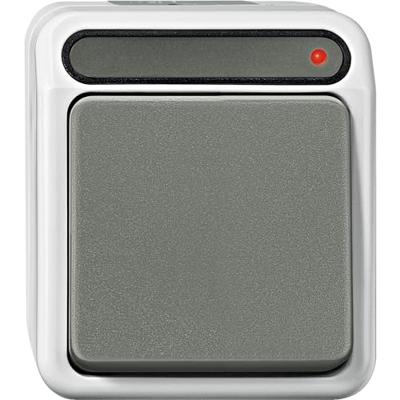 Merten 4074990 AquaStar Compleet Knop spatwaterdicht Lichtgrijs 1 stuks 1 stuk(s)