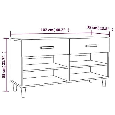 Schoenenkast 102x35x55 cm bewerkt hout zwart Schoenenkast 102x35x55 cm bewerkt hout zwart