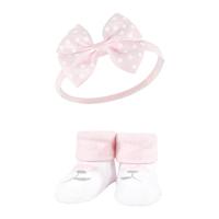 Hudson Baby Infant Girl Headband and Socks Giftset, Basic Pink Floral, One Size - thumbnail