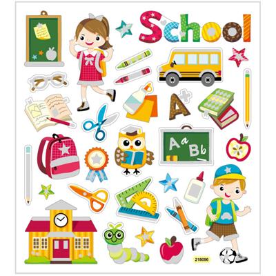 Creativ Company Stickers, school, vel 15x16,5 cm, ca. 32 stuk, 1 vel