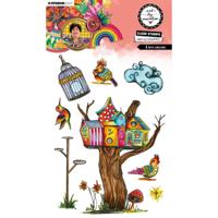 Studio Light • art by marlene clear stamp a bird mansion - thumbnail