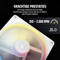 Corsair LX140-R RGB iC PC-ventilator Wit (b x h x d) 140 x 140 x 20 mm - thumbnail