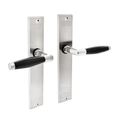 Intersteel Deurkruk Ton Basic op blind schild - mat nikkel/ebbenhout Intersteel Deurkruk Ton Basic op blind schild - mat nikkel/ebbenhout