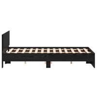 Bedframe met hoofdeinde Zwart Eiken 120 x 190 cm Bewerkt hout - thumbnail
