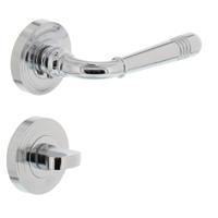 Deurkruk 1725 Emily op rond rozet 7mm nokken met WC8mm chroom - thumbnail