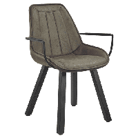 Eetkamerstoel Bas - Duke 25 Lederlook Mosgroen - thumbnail