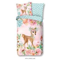 Good Morning Kinderdekbedovertrek "bambi met bloemen" - Multi - (135x200 cm) - Katoen - thumbnail