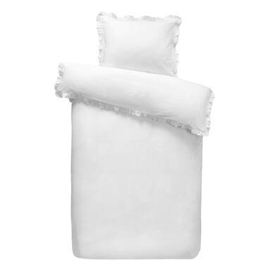 Dekbedovertrek Cato effen - wit - 140x200/220 cm