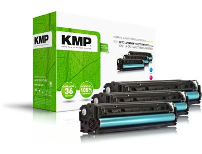 KMP Toner vervangt HP 131A, CF211A, CF212A, CF213A Compatibel Combipack Cyaan, Magenta, Geel 1800 bladzijden H-T171CMY 1236,0030