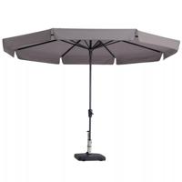 Parasol Syros 350cm met volant taupe - thumbnail