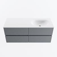 MONDIAZ VICA 120cm badmeubel onderkast Plata 4 lades. Wastafel MOON rechts zonder kraangat, kleur Talc. - thumbnail