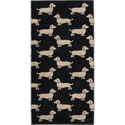 Cawö Cawo We love Dogs gemustert 6246 Badlaken 80x150 schwarz/beige