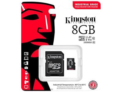 Micro SD geheugenkaart met adapter Kingston Industrial - thumbnail