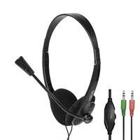 LogiLink Stereo Headset Earphones with Microphone Bedraad Hoofdband Oproepen/muziek Zwart - thumbnail