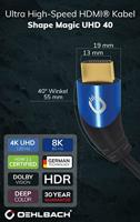 Oehlbach D1C42533 HDMI-kabel HDMI Aansluitkabel HDMI-A-stekker, HDMI-A-stekker 3.00 m Zwart 8K UHD, Afgeschermd (drievoudig) - thumbnail