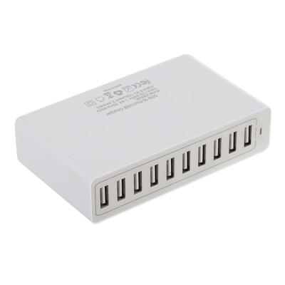 XBX09L 50W 5V 2.4A 10 USB Ports Quick Charger Travel Charger EU Plug(White)