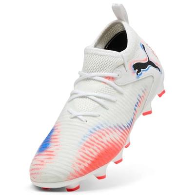 PUMA Future 8 Match Gras / Kunstgras Voetbalschoenen (MG) Kids Wit Felrood Blauw