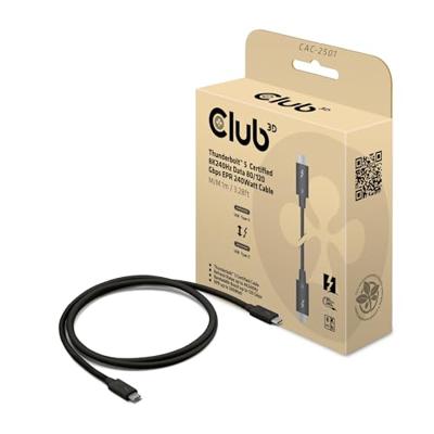 club3D Thunderbolt-kabel Thunderbolt (USB-C) stekker 1.00 m Zwart CAC-2501 - thumbnail