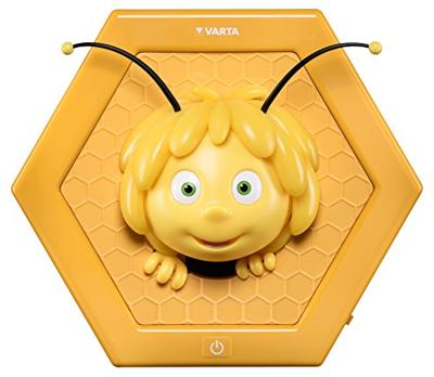 Varta Wandlamp Nachtlamp Maya de Bij voor kinderen met timer - Draadloos op batterijen - Geel