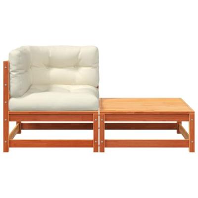 Tuinhoekbank met kussens en voetenbank