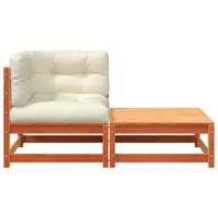 Tuinhoekbank met kussens en voetenbank - thumbnail