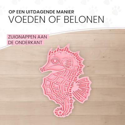 Eat Slow Live Longer Lick Mat Seahorse Blauw