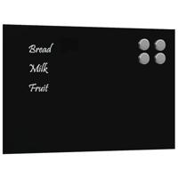 Magneetbord voor aan de wand 40x30 cm gehard glas zwart - thumbnail