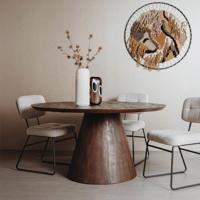 Tower Living Ronde Eettafel 'Premana' Mangohout, 130cm, kleur Bruin - thumbnail
