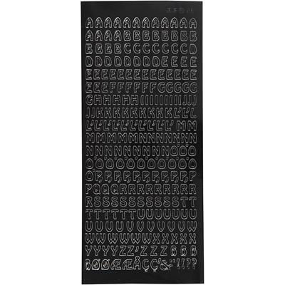Creativ Company Stickers, kleine hoofdletters, vel 10x23 cm, zwart, 1 vel